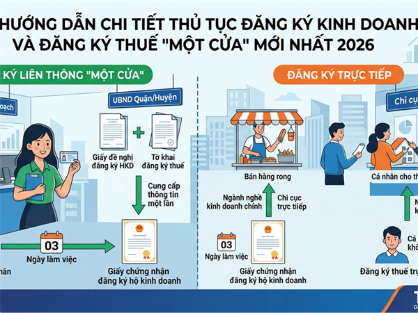 HƯỚNG DẪN CHI TIẾT THỦ TỤC ĐĂNG KÝ KINH DOANH VÀ THUẾ 